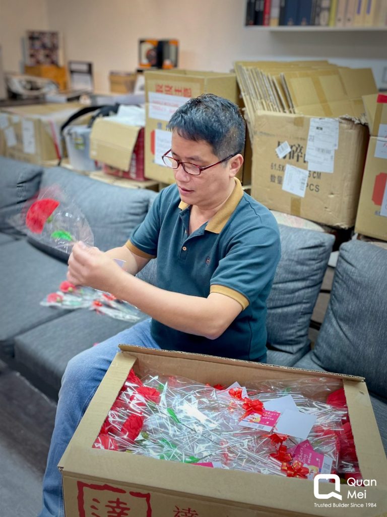 Staff making flowers