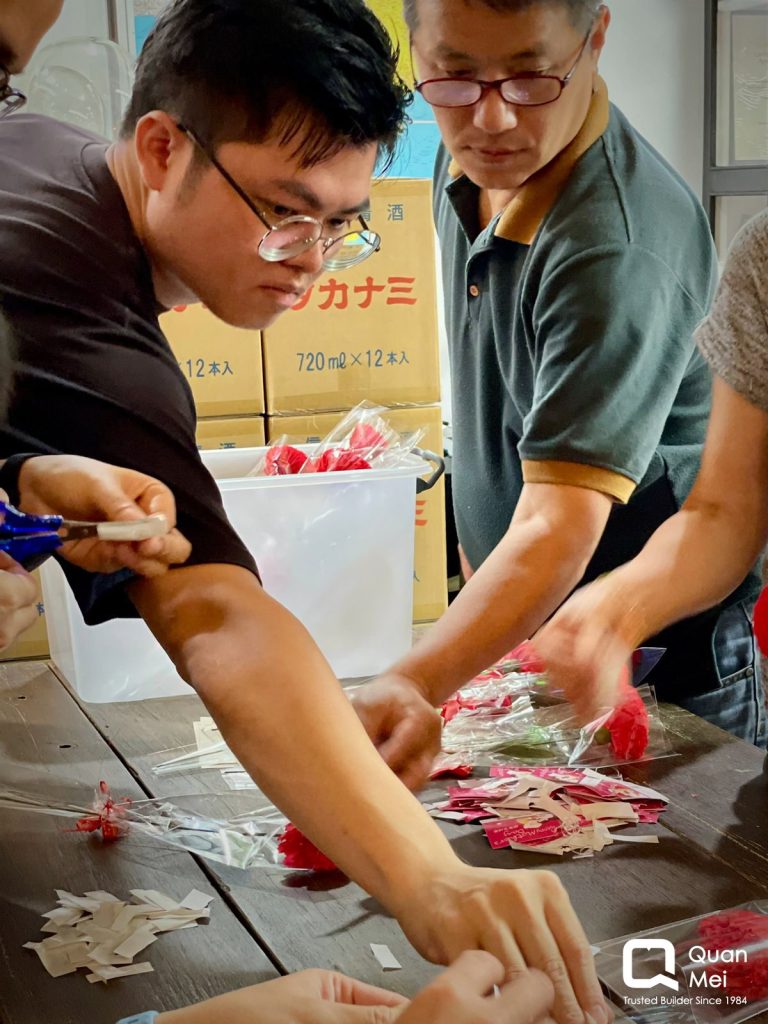 Staff making flowers